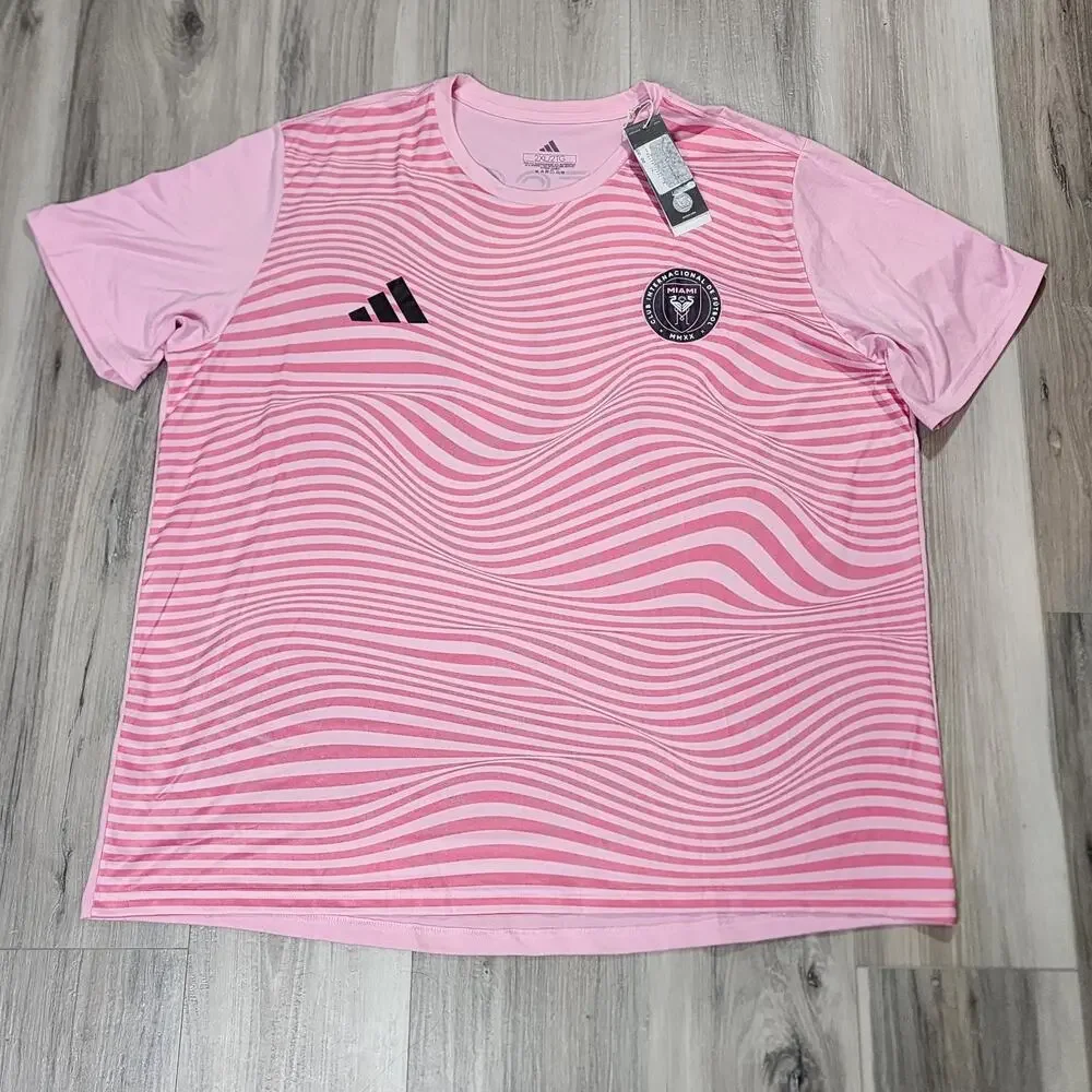 adidas T-Shirt Adult 2XL Inter Miami CF Lionel Messi #10 Pink New